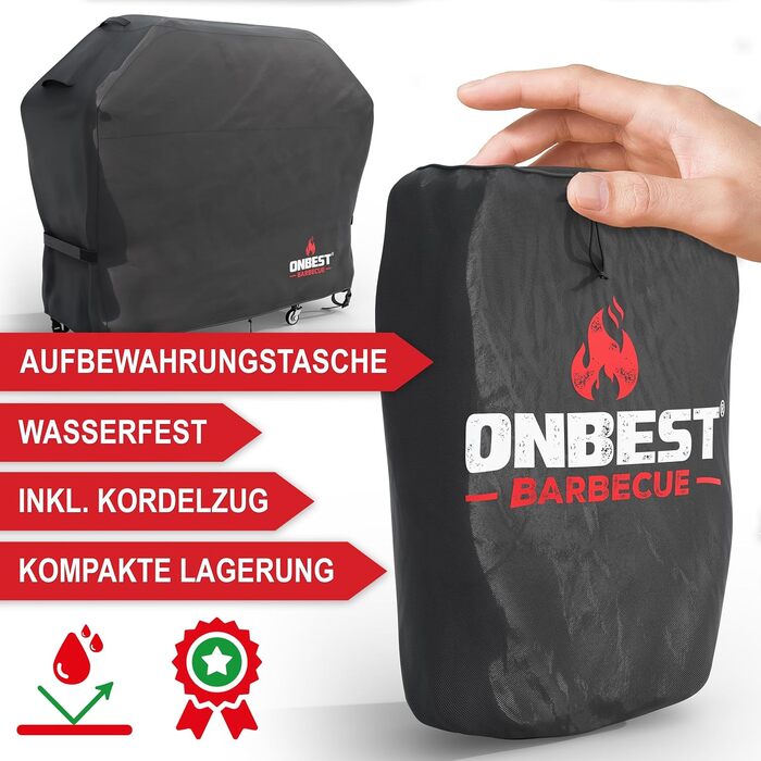 Чохол для гриля ONBEST, водонепроникний, 600D Оксфорд, вентиляція, 150x65x125 см, захист від дощу та бруду