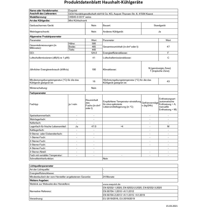 Exquisit Mini Холодильник CKB45-0-031F білий: 47 л, без морозильної камери, ретро стиль