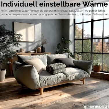 Електрична гріюча ковдра Steinborg® з автовимкненням 180x130 см - 9 температурних режимів, пральна