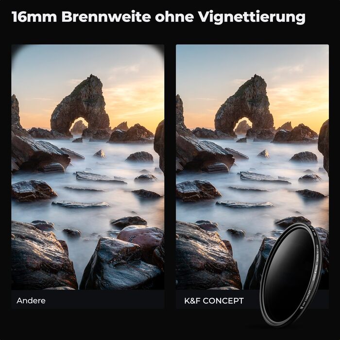 ND фільтр змінної щільності K&F Concept 37mm ND2-ND400 для фотографії пейзажів (Nano-Basic) + 3 серветки для чищення