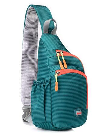 Водонепроникний рюкзак-слінг з нейлону з нагрудною кишенею для чоловіків та жінок, Gisdanchz, 36*18*9 см, в клітинку, зелений