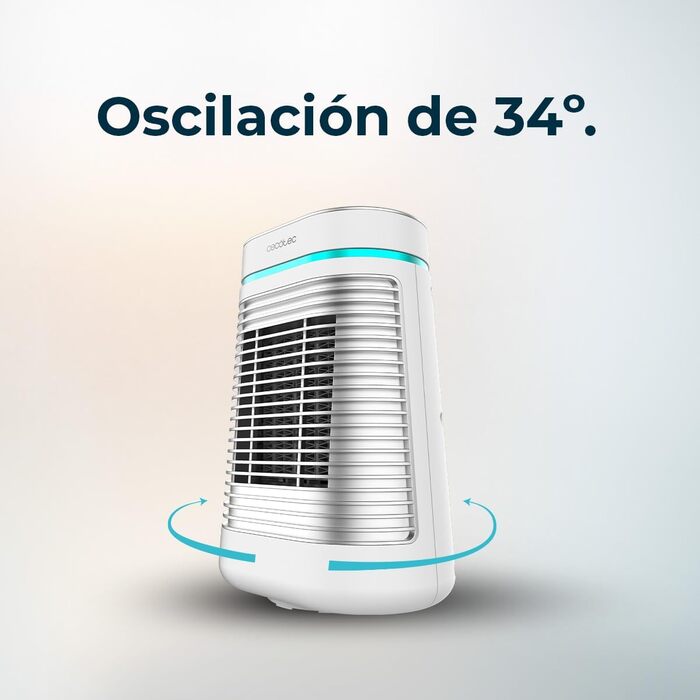 Обігрівач настільний Cecotec ReadyWarm 1550 Max Ceramic Rotate - 1500 Вт, обертання, регулювання температури, 3 режими, білий