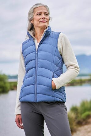 Жіночий жилет Mountain Warehouse Opal з утеплювачем - легка терможилетка, кишені на блискавці, водовідштовхувальний (32, Синій)