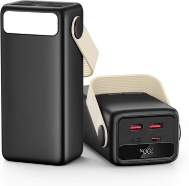 Power Bank 60000mAh 65W USB-C: Зовнішній акумулятор для ноутбука, смартфона, планшета (жовтий)
