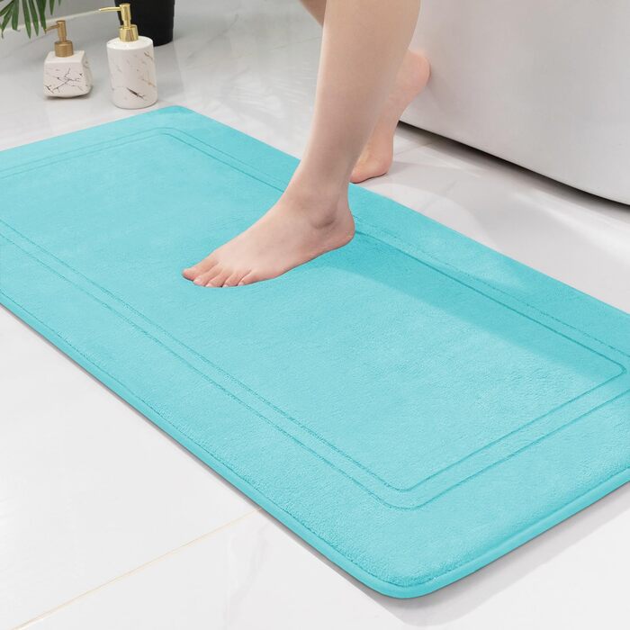 Слизькостійкий килимок для ванної кімнати chakme, м'який та гігроскопічний підлоговий килим для душу, блакитно-зелений, 60 x 120 см
