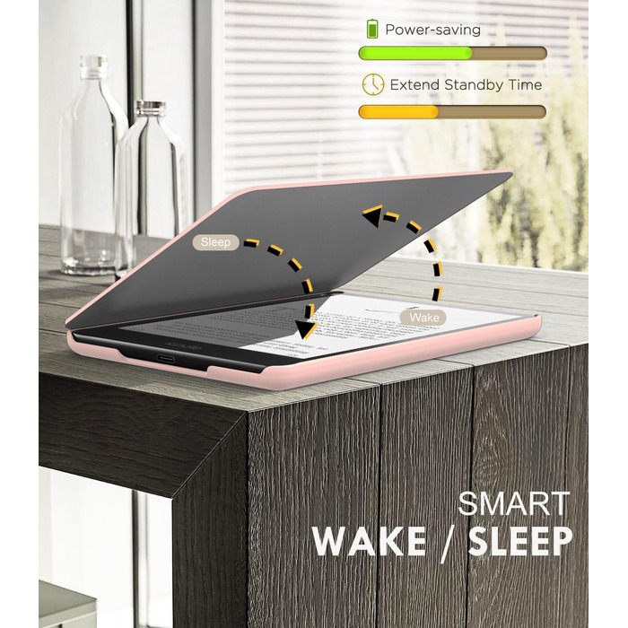 Чохол MoKo для Kindle Paperwhite 12th Gen 2024 та Kindle Colorsoft Signature Edition 2024, рожево-золотий. Захисний чохол з авто-сном/пробудженням для Kindle Paperwhite 2024