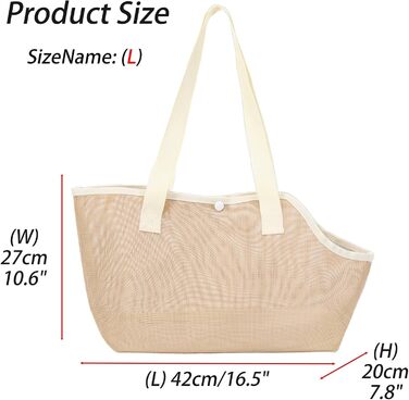 Сумка для собак та котів маленьких порід Soer, дихаюча сітка, пляжна сумка-переноска, складна, для подорожей, жовта (L)