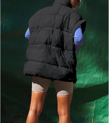 Жіноча пухова жилетка Ainangua з коміром-стійкою, на блискавці, без рукавів, тепла, чорна (XXL)