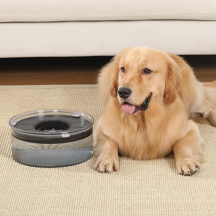 Миска для собак PETTOM без облизування, 3L, витоки запобігаються, сіра