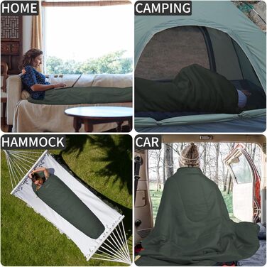 Спальний мішок 3-4 сезони Ultraleicht Mumienschлафзак [800г/1600г] для дорослих - Outdoor, кемпінг, трекінг, індор (зелений)