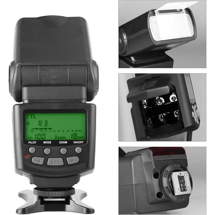 Спалах Meike MK430 TTL LCD для Canon DSLR: EOS 70D, 77D, 80D, Rebel T7i, T6i, T6s, T6, T5i, T5, T4i, T3i, SL2