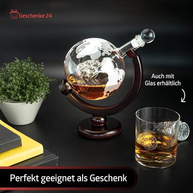 Whisky Decanter Globe | Whiskey Gifts for Men | Christmas Gifts for Men | Globe Decanter | Glass Decanter for Rum Vodka Bourbon | Gifts for Men Grandpa Uncle Dad | Birthday Gift