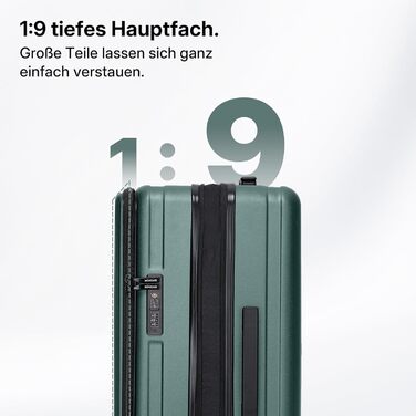 Чемодан розкладний хардлайнер з верхньою відкривачкою, компресійним ременем та додатковим простором | Зносостійкий, еластичний, стійкий до подряпин, легкий (XL, 80 см, темно-зелений)