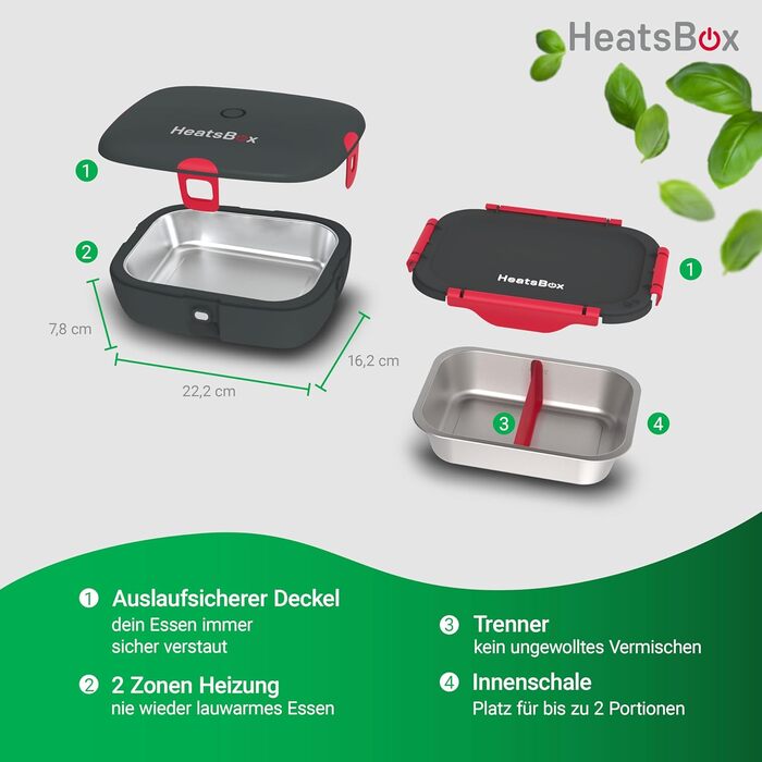 Електрична термоконтейнер для їжі Faitron HeatsBox (90 Вт) - стильна та витривала, з нержавіючою сталлю