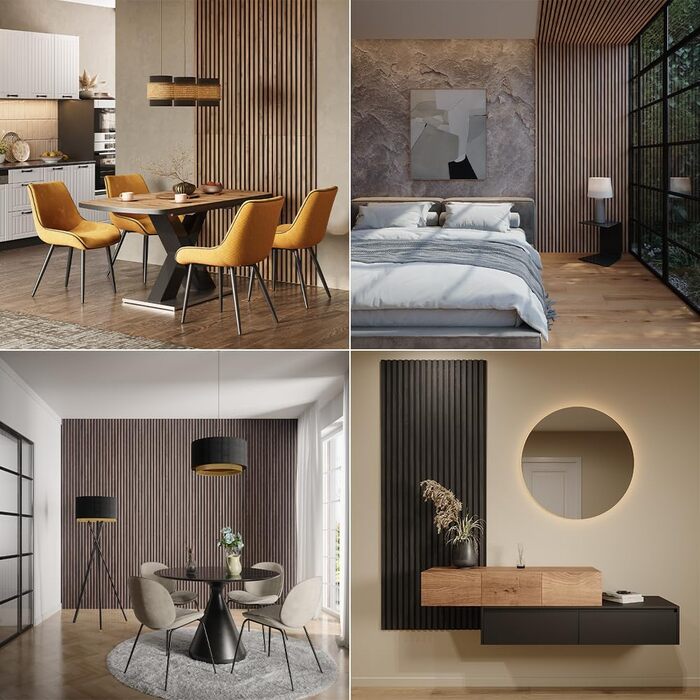 Акустичні стінові панелі Vicco для покращення звукоізоляції приміщення, чорні, комплект 4 шт.