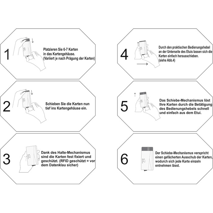 Кредитне картхолдер Solo Pelle Mech | Шкіряний картхолдер з RFID захистом | Чорний крокодил