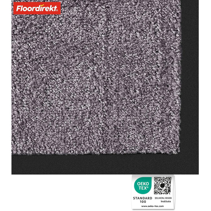 Килимок для підлоги Floordirekt Rhine - миючий, з високою зносостійкістю, антиковзаючий, для входу (сірий, 40 x 60 см)