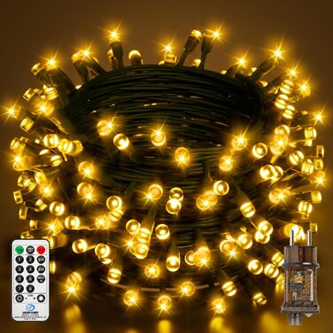 Ланцюжок прикрас для зовнішнього використання, 30м, 230 LED, з пульт дистанційного керування, таймер, 8 режимів, вологостійка гірлянда для декору ялинки, вечірки, саду, шлюбу, тепле біле світло