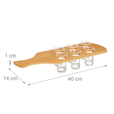 Bamboo Spirits Board with 6 Glasses