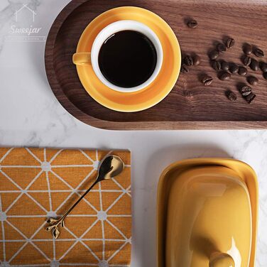 Набір чашок еспресо Sweejar Home з підставками, 6 шт., 70 мл, порцеляна, чорний, для кави, мокко, лате, чаю