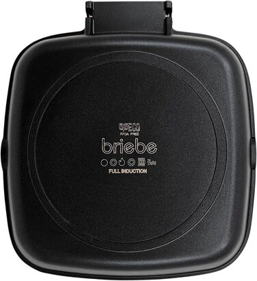 Гриль-сковорода Brieve Black Titanium індукційна, алюмінієва, з антипригарним покриттям, складана, 20x20 см