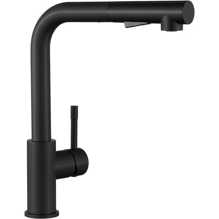 Змішувач кухонний висувний Sofetiy з душем, нержавіюча сталь, чорний, 360°