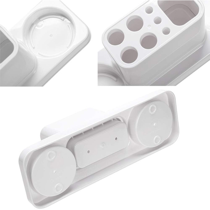 Plastic toothbrush holder, bathroom toothbrush holder, with 2 cups