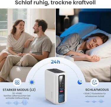 Електричний осушувач повітря NovaLivin з резервуаром 2L та регулюванням вологості | Для ванної, спальні, шафи