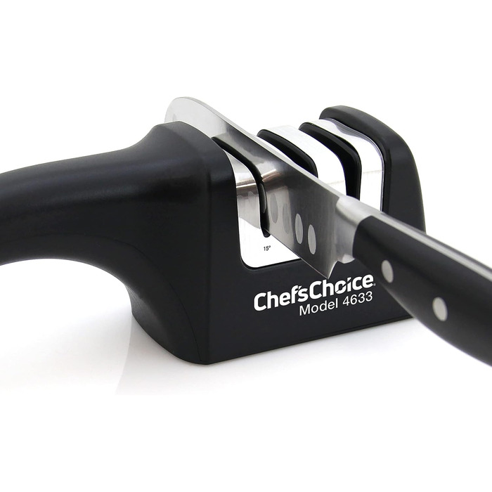 Професійна ручна точилка для ножів Chef'sChoice AngleSelect 15°/20°, для прямих і зубчастих лез, з алмазним абразивом, точне регулювання кута, компактна, 2-етапна
