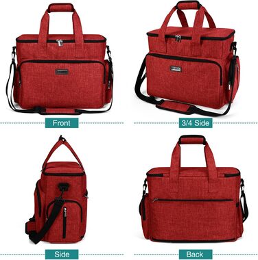 Сумка для собак Baglher, переноска для тварин (усі аксесуари для подорожей з тваринами), з 2 контейнерами для корму та 2 складаними мисками з силікону; незамінний набір для подорожей з домашніми тваринами, червона (L)