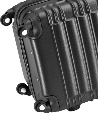 Набір валіз Zelsius 4 шт., чорний | ABS, з кодовим замком, 4 колеса, внутрішній роздільник | Ручна валіза, набір валіз, тріліон, велика валіза