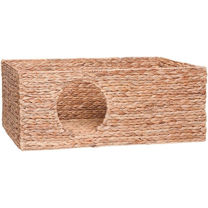 Cat basket for Billy shelving unit, natural cat basket, cat cave, small animals, rabbits, guinea pigs, cave, 75 x 29 x 25 cm. Material: Woven water hyacinth.