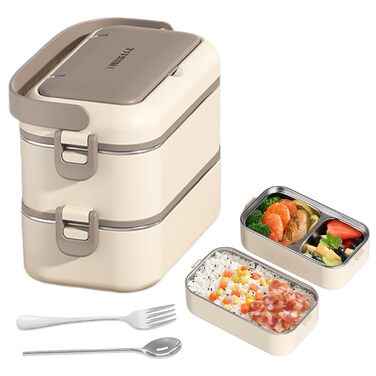 Ланчбокс Bento з нержавіючої сталі, прямокутний, витікання, великий об'єм, ізольований, для дорослих, мікрохвильова піч, для офісу та школи