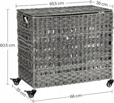 Кошик для брудної білизни Songmics, підлоговий, 143 л, сірий