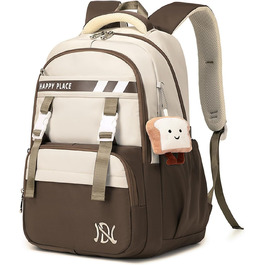 Шкільний рюкзак IvyH для дівчаток, водонепроникний, для 5-9 класів, з нейлону, велика місткість, зелений (хакі)