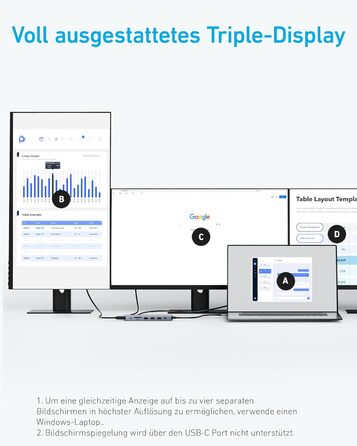 Хаб USB-C Anker з двома HDMI, 100W, 10Gbit/s, 14-в-1 для MacBook, Dell, iPad Pro