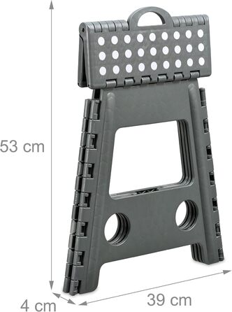 Складаний стілець Relaxdays: для кемпінгу, ванної кімнати, до 150 кг, пластик, сірий