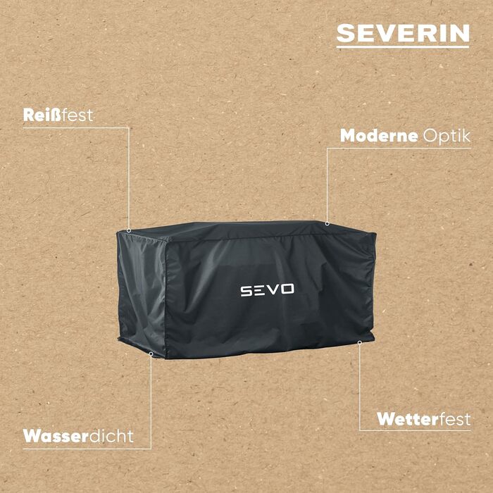 Чохол для гриля SEVERIN SEVO GT, водонепроникний, 600D Оксфорд, чорний, для SEVERIN SEVO SMART Control GT