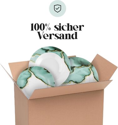 Сервіз Baroni Home на 6 осіб: 18 предметів з порцеляни, стиль мармур