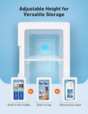 AstroAI Mini Fridge 6 Liter / 8 Cans | Cooler & Warmer | AC/DC | Compact Refrigerator for Bedroom, Car, Drinks, Beauty, Skincare, Travel (Beige)