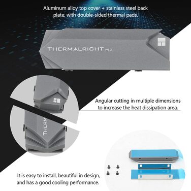 Радіатор охолодження SSD M.2 2280 Thermalright з двостороннім тепловим прошарком, високої продуктивності