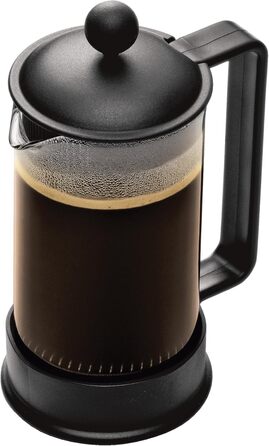 Bodum French Press Brazil - Френч-прес 1л / 8 чашок кави - Скляний глечик з нержавіючою сталлю, BPA-free, для миття в посудомийній машині, класичний дизайн, Made in Portugal