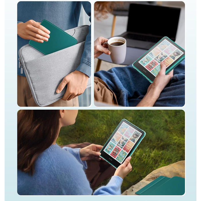 Чохол для Kindle Paperwhite 12 (2024) та Kindle Colorsoft (2024/2025) MoKo з магнітною застібкою, захист від подряпин, авто-сон/пробудження, колір A-Jade Green