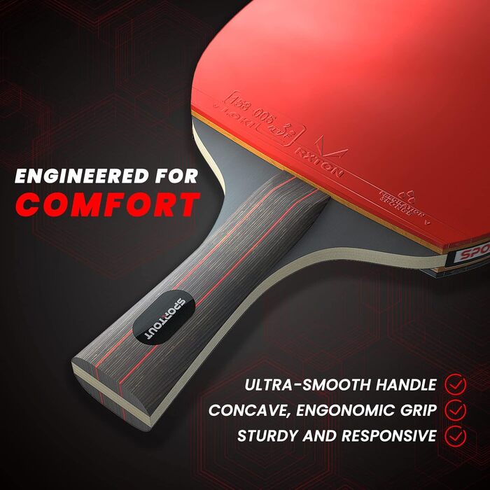 Portable Table Tennis Set with Paddles & Balls - Indoor/Outdoor Table Tennis Set - 4 Paddles & 8 Balls