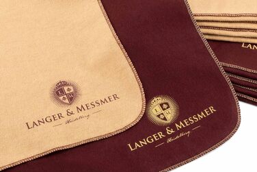 Langer & Messmer Polishing Cloths for Smooth Leather made of 100% Cotton in a practical set - The shoe polishing cloth for professional shoe care ( | Beige) (10-piece set, Beige / Bordeaux)