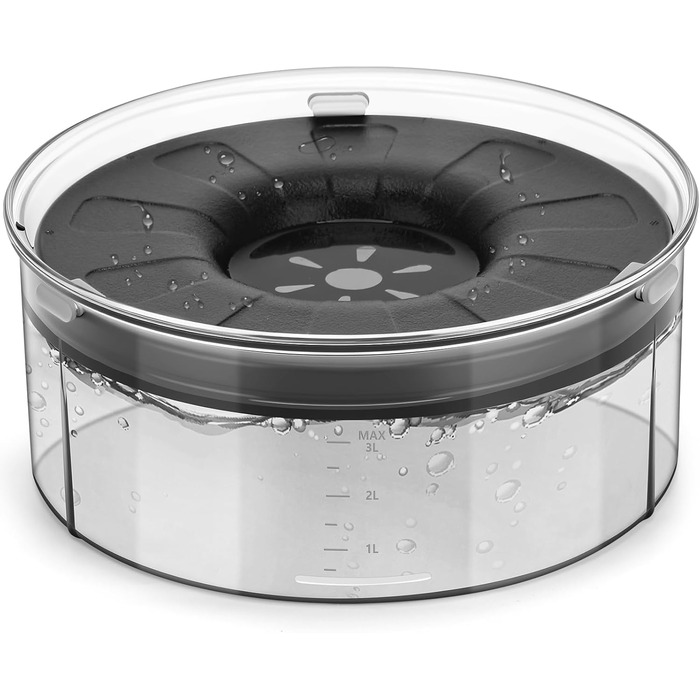 Миска для собак PETTOM без облизування, 3L, витоки запобігаються, сіра