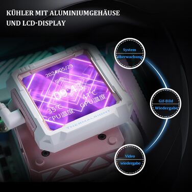 Система рідинного охолодження процесора Thermalright FW PRO 360 ARGB (чорний), 360мм AIO, IPS LCD-дисплей 2.73