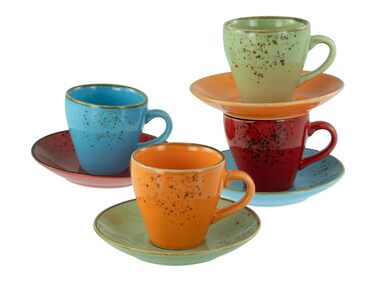 Набір посуду CreaTable Serie Nature Collection 8 предметів для 4 осіб, кавовий сервіз з кераміки, для капучино та еспресо, придатний для мийки в посудомийній машині та мікрохвильової печі