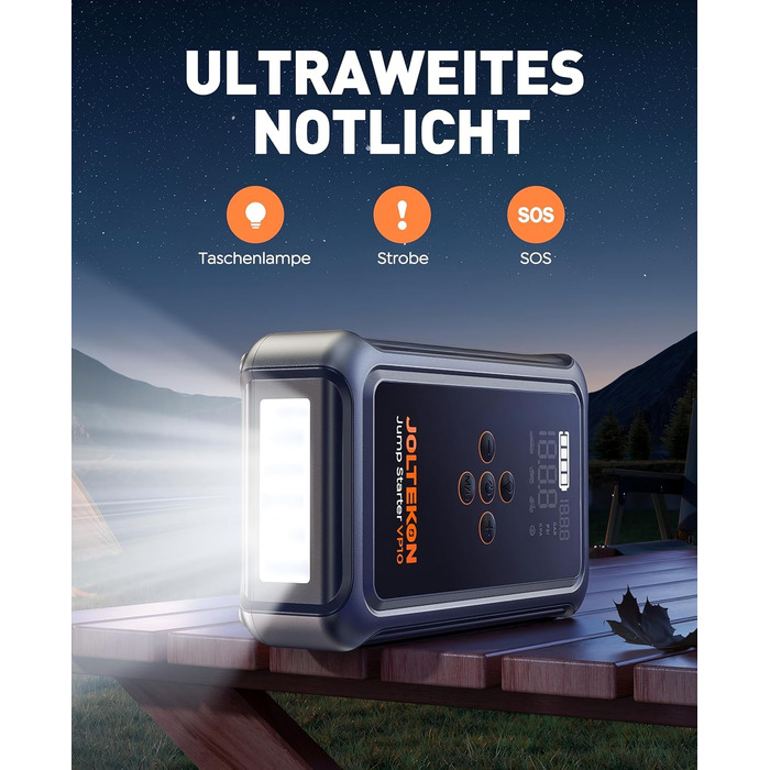 Powerbank Starthilfe 5000A з компресором 150PSI для автомобілів, 12V, бензин/дизель (10.0L), LED, USB-C