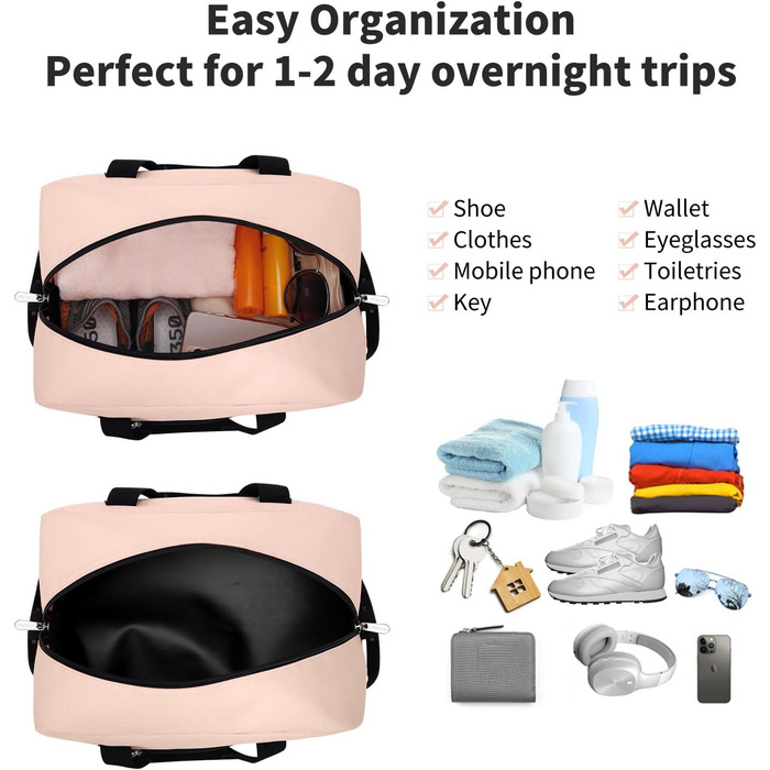 Спортивна сумка Mini Reisetasche 18л рожева для фітнесу, школи, подорожей 35x20x25 см